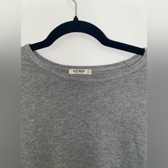 Heather Grey Pima Curved Hem Long-Sleeve Tee - Picture 3 of 3